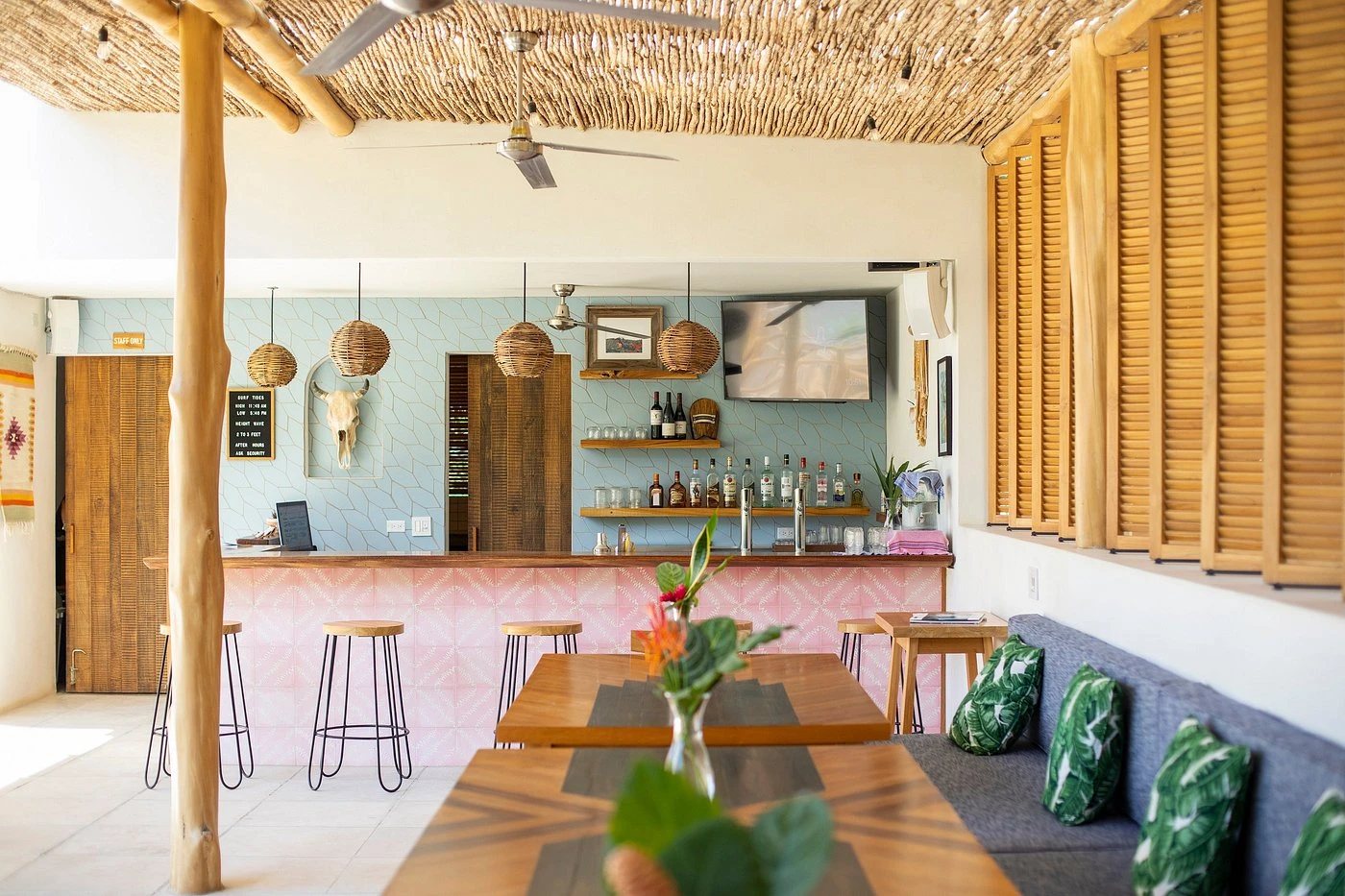 The bar at Nomadic — where welcome cocktails happen