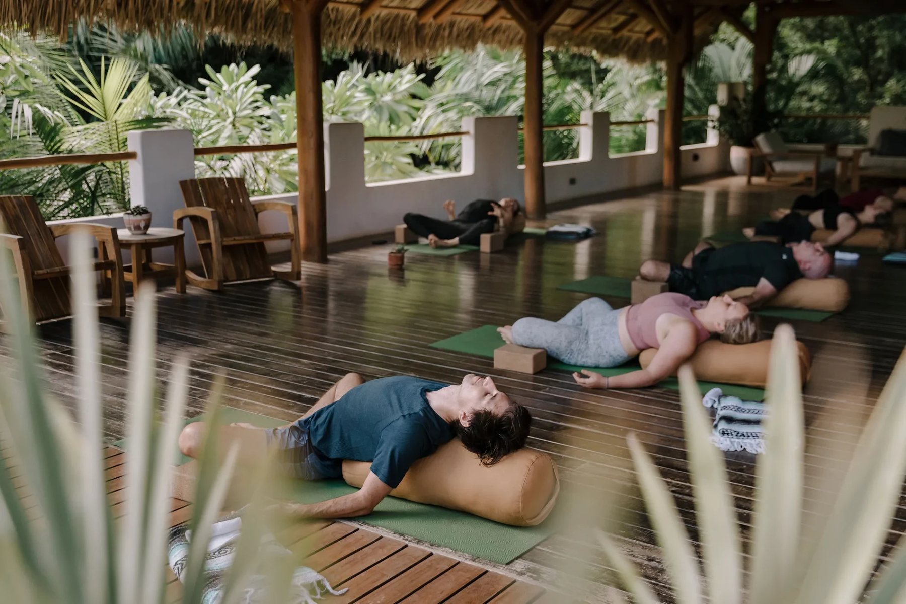 Morning yoga under the palapa